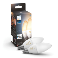 Philips Hue Kaarslamp E14 | White Ambiance | 470 lumen | 4W | 2 stuks  LPH02712