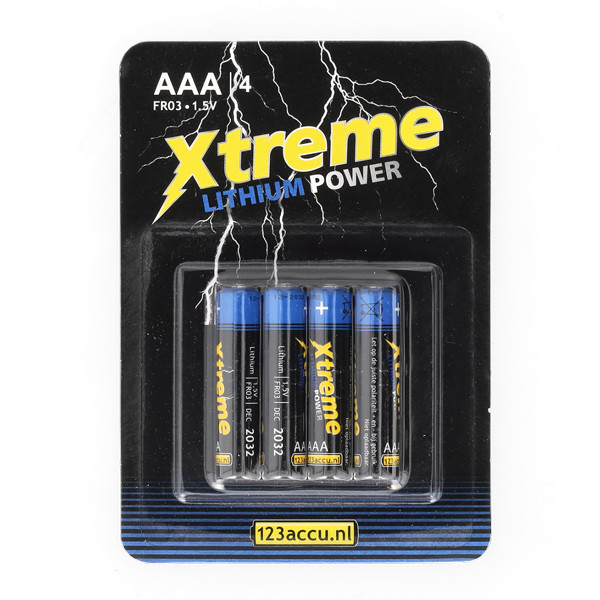 123accu Xtreme Power AAA / FR03 batterij 4 stuks ADR00067 - 1