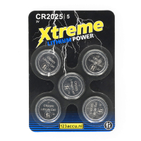 123accu Xtreme Power CR2025 3V 160mAh knoopcel batterij (5 stuks) ADR00070