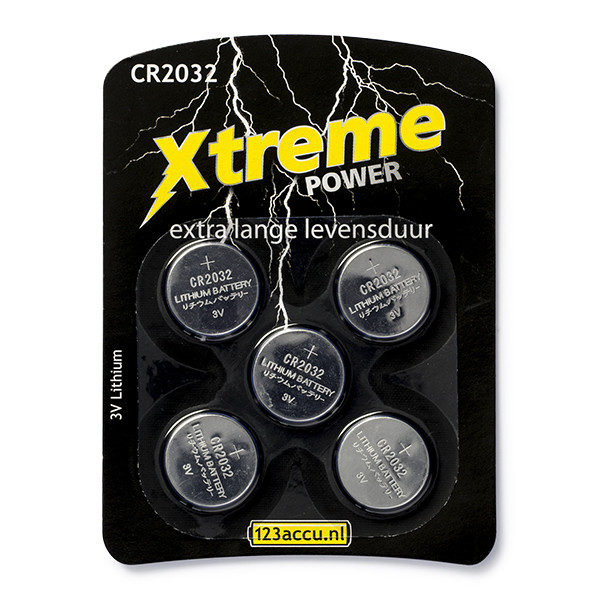 123accu Xtreme Power CR2032 knoopcel batterij 5 stuks  ADR00046 - 1