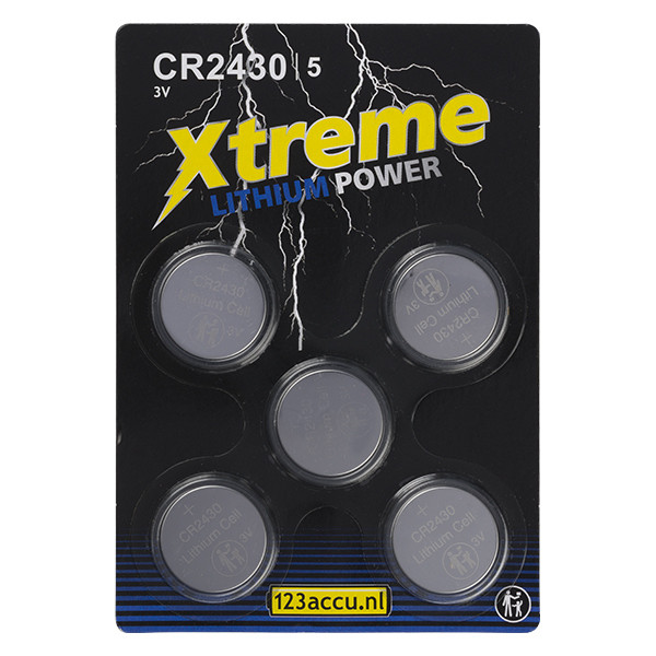 123accu Xtreme Power CR2430 knoopcel batterij 5 stuks  ADR00065 - 1
