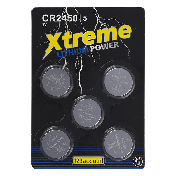 123accu Xtreme Power CR2450 knoopcel batterij 5 stuks  ADR00083 - 1