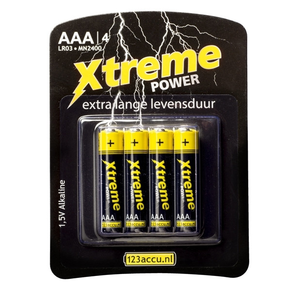 123accu Xtreme Power MN2400 Micro AAA batterij 4 stuks  ADR00008 - 1