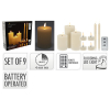 9-delige LED kaarsen set | 4 waxinelichtjes, 3 stompkaarsen en 2 dinerkaarsen | Ivoor LKO00915 - 2