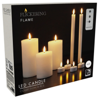 9-delige LED kaarsen set | 4 waxinelichtjes, 3 stompkaarsen en 2 dinerkaarsen | Wit LKO00914