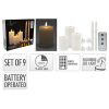 9-delige LED kaarsen set | 4 waxinelichtjes, 3 stompkaarsen en 2 dinerkaarsen | Wit LKO00914 - 2