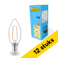 Aanbieding: 12x 123led LED lamp E14 | Kaars C35 | Filament | 2700K | Dimbaar | 2.5W (25W) LDR02921