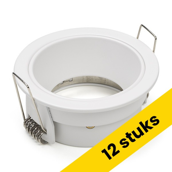 Aanbieding: 12x Inbouwarmatuur GU10 | Rond | incl. fitting | IP20 | Wit LDR02916 - 1