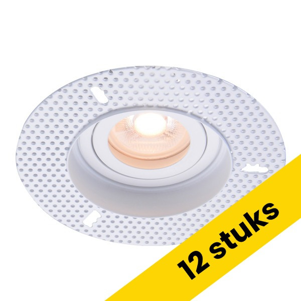 Aanbieding: 12x Inbouwarmatuur GU10 | Trimless | Rond | 80 mm | incl. fitting | Kantelbaar | IP20 | Wit LDR02902 - 1