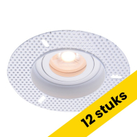 Aanbieding: 12x Inbouwarmatuur GU10 | Trimless | Rond | 80 mm | incl. fitting | Kantelbaar | IP20 | Wit LDR02902