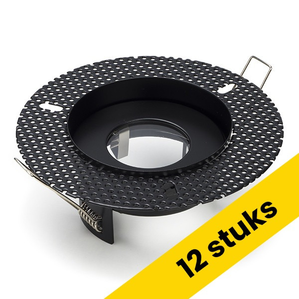 Aanbieding: 12x Inbouwarmatuur GU10 | Trimless | Rond | incl. fitting | IP65 | Zwart LDR02911 - 1