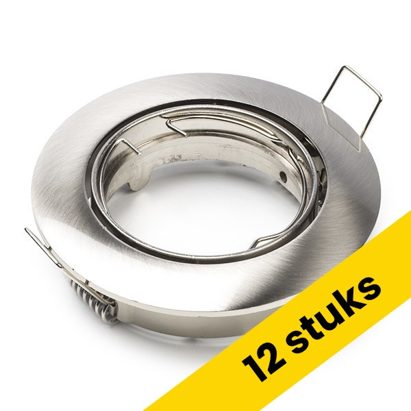 Aanbieding: 12x Led inbouwarmatuur | Rond | Nikkel | GU10 fitting | Ø 75 mm | IP20 LDR02908 - 1