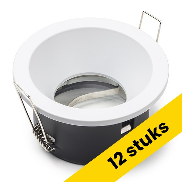 Aanbieding: 12x Led inbouwarmatuur | Rond | Wit | GU10 fitting | Ø 75mm | IP65 LDR02882 - 1