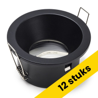 Aanbieding: 12x Led inbouwarmatuur | Rond diep | Zwart | GU10 fitting | Ø 75mm | IP65 LDR02905