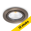 Aanbieding: 12x Led inbouwspot | Rond | 2700K-3000K-4000K | Gun Metal geborsteld | Ø 75 mm | IP65 | Dimbaar | 5W LDR02913 - 1