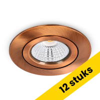 Aanbieding: 12x Led inbouwspot | Rond | 2700K | Brons | Ø 68mm | IP44 | Dimbaar | 6W LDR02881
