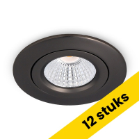 Aanbieding: 12x Led inbouwspot | Rond | 2700K | Gun metal | Ø 68mm | IP44 | Dimbaar | 6W LDR02898