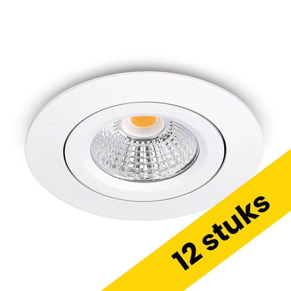Aanbieding: 12x Led inbouwspot | Rond | 2700K | Wit | Ø 68mm | IP44 | Dimbaar | 6W LDR02878 - 1
