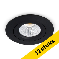 Aanbieding: 12x Led inbouwspot | Rond | Dim to Warm | 1800-3000K | Zwart | Ø 68mm | IP44 | Dimbaar | 6W LDR02900