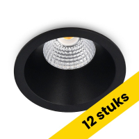Aanbieding: 12x Led inbouwspot | Rond | Dim to Warm | 1800-3000K | Zwart | Diep | Ø 68mm | IP44 | Dimbaar | 6W LDR02907