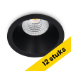 Aanbieding: 12x Led inbouwspot | Rond | Dim to Warm | 1800-3000K | Zwart | Diep | Ø 68mm | IP44 | Dimbaar | 6W LDR02907 - 1
