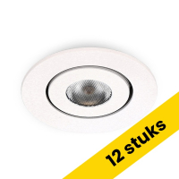 Aanbieding: 12x Led mini inbouwspot | Rond | 2700K | Wit | Ø 42mm | IP44 | Dimbaar | 3W LDR02892