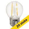Aanbieding: 20x LED lamp E27 | Kogel G45 | Filament | 3000K | 2W LDR07834 - 1