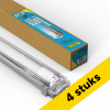 Aanbieding: 4x 123led LED TL armatuur 150 cm | incl. TL buis | 4000K (840) | 2640 lumen | IP65 | 22W (58W)