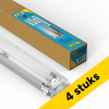Aanbieding: 4x 123led LED TL armatuur 60 cm | incl. TL buis | 4000K (840) | 1110 lumen | High Efficiency | IP65 | 6W (18W) LDR08821 - 1