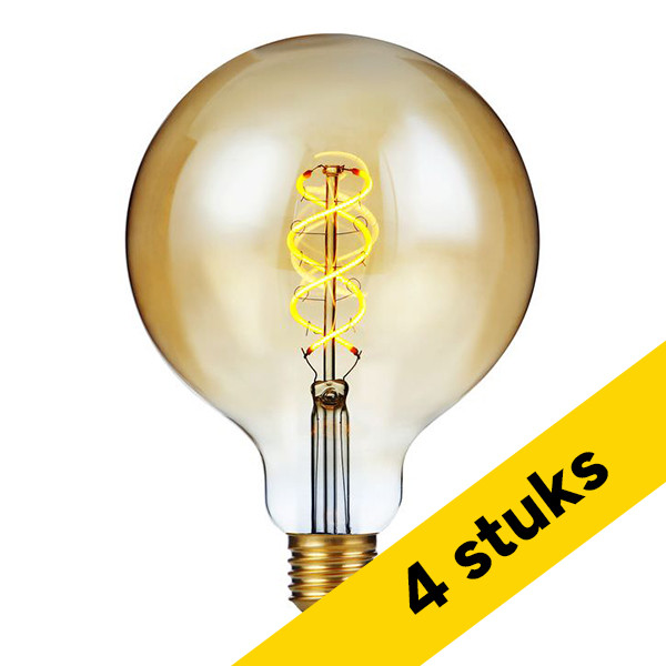 Aanbieding: 4x 123led LED lamp E27 | Globe G125 | Filament | Goud | 2000K | Dimbaar | 5W (28W) LDR09457 - 1