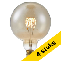 123led Aanbieding: 4x 123led LED lamp E27 | Globe G125 | Filament | Goud | 2200K | 3-staps dimbaar | 5W (39W)  LDR09118