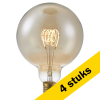 Aanbieding: 4x 123led LED lamp E27 | Globe G125 | Filament | Goud | 2200K | 3-staps dimbaar | 5W (39W) LDR09118 - 1