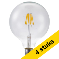 123led Aanbieding: 4x 123led LED lamp E27 | Globe G125 | Filament | Helder | 2200K | Dimbaar | 6.5W (40W)  LDR09168