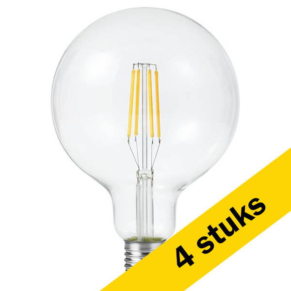 123led Aanbieding: 4x 123led LED lamp E27 | Globe G125 | Filament | Helder | 2500K | Dimbaar | 8W (60W)  LDR09172 - 1