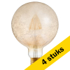 Aanbieding: 4x 123led LED lamp E27 | Globe G125 | Filament | Ice | Goud | 2000K | Dimbaar | 4W (21W) LDR09186 - 1