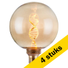 Aanbieding: 4x 123led LED lamp E27 | Globe G125 | Filament | Vintage Goud | 1800K | Dimbaar | 3.5W LDR09212 - 1