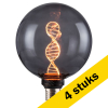 Aanbieding: 4x 123led LED lamp E27 | Globe G125 | Filament | Vintage Smokey | 1800K | Dimbaar | 3.5W LDR09214 - 1
