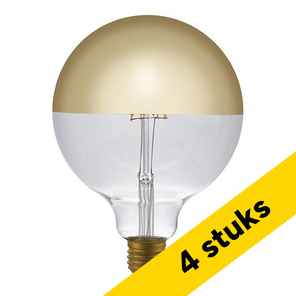 Aanbieding: 4x 123led LED lamp E27 | Globe G125 | Goud | 2500K | Dimbaar | 4W (32W) LDR09273 - 1