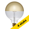 Aanbieding: 4x 123led LED lamp E27 | Globe G125 | Kopspiegel | Goud | 2500K | Dimbaar | 4W (32W) LDR09273 - 1