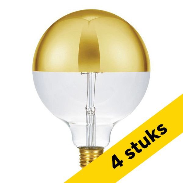 123led Aanbieding: 4x 123led LED lamp E27 | Globe G125 | Kopspiegel | Goud | 2500K | Dimbaar | 6.5W (43W)  LDR09259 - 1
