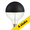 Aanbieding: 4x 123led LED lamp E27 | Globe G125 | Kopspiegel | Zwart | 2500K | Dimbaar | 6.5W (40W) LDR09265 - 1