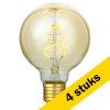 Aanbieding: 4x 123led LED lamp E27 | Globe G80 | Filament | Goud | 2200K | 3-staps dimbaar | 5W (39W) LDR09112 - 1