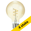 Aanbieding: 4x 123led LED lamp E27 | Globe G80 | Filament | Goud | 2200K | Dimbaar | 4.2W (40W) LDR09134 - 1