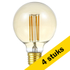 Aanbieding: 4x 123led LED lamp E27 | Globe G80 | Filament | Goud | 2200K | Dimbaar | 8W (43W) LDR09148 - 1