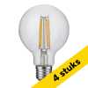 Aanbieding: 4x 123led LED lamp E27 | Globe G80 | Filament | Helder | 2500K | Dimbaar | 4.7W (40W) LDR09476 - 1