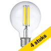 Aanbieding: 4x 123led LED lamp E27 | Globe G80 | Filament | Helder | 2500K | Dimbaar | 6W (45W) LDR09146 - 1