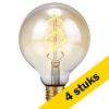 Aanbieding: 4x 123led LED lamp E27 | Globe G95 | Filament | Goud | 2200K | 3-staps dimbaar | 5W (39W) LDR09116 - 1