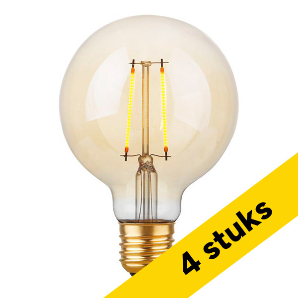 Aanbieding: 4x 123led LED lamp E27 | Globe G95 | Filament | Goud | 2200K | Dimbaar | 2.9W (25W) LDR09495 - 1