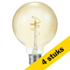 Aanbieding: 4x 123led LED lamp E27 | Globe G95 | Filament | Goud | 2200K | Dimbaar | 4.2W (40W) LDR09136 - 1