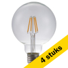 Aanbieding: 4x 123led LED lamp E27 | Globe G95 | Filament | Helder | 2500K | Dimbaar | 4W (30W) LDR09152 - 1